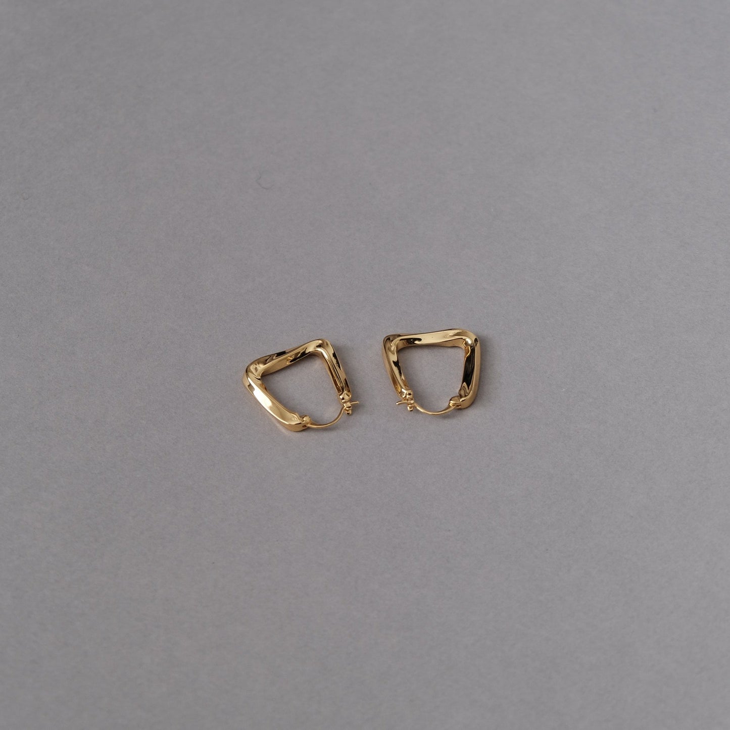 Silver & Gold Square Earring | Creole Hoop Earrings