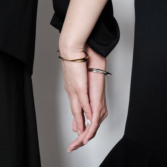 Sterling Silver & Gold Mobius Bangle | Modern Timeless Cuff Bracelet