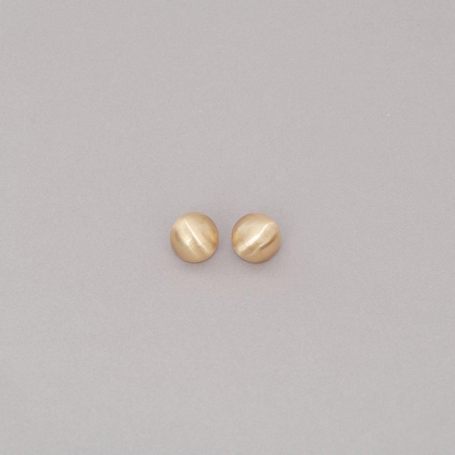 Brushed Gold & Silver Dome Earrings | Half Ball Studs