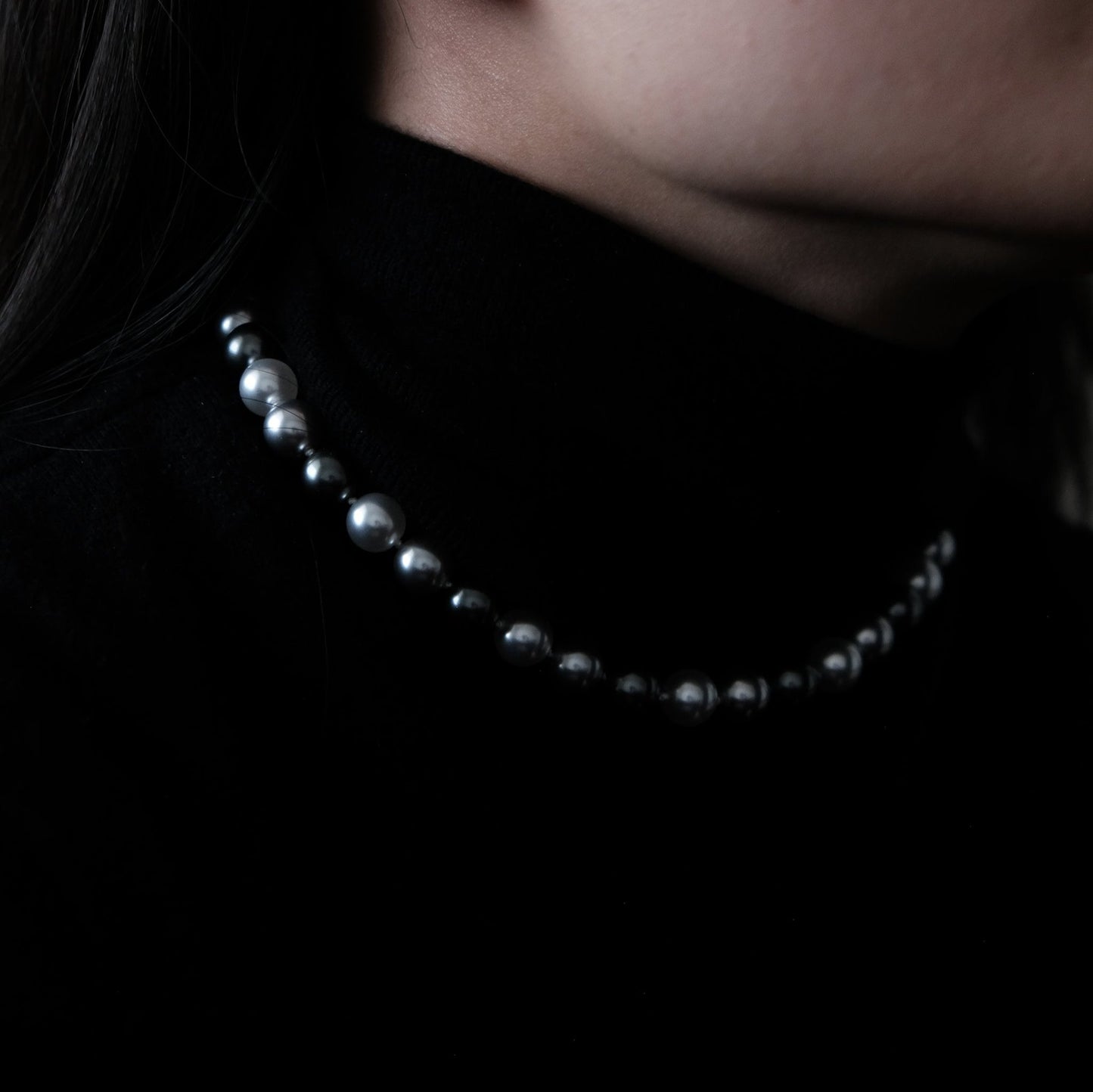 Off White Grey Black Mixed Colour Choker | 10mm Pearl Necklace